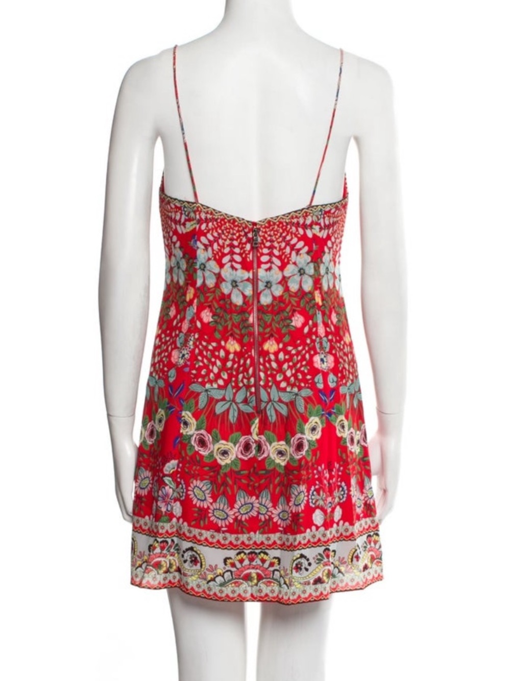 Women’s NWT Sz. 2 Alice + Olivia Ira Spaghetti Strap Flare Mini Dress - Picture 6 of 12